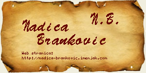 Nadica Branković vizit kartica